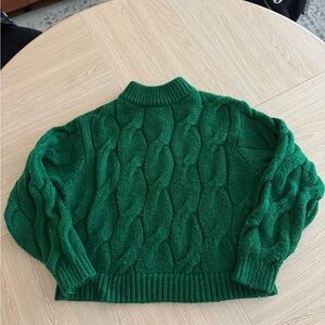 Green Cable Sweater